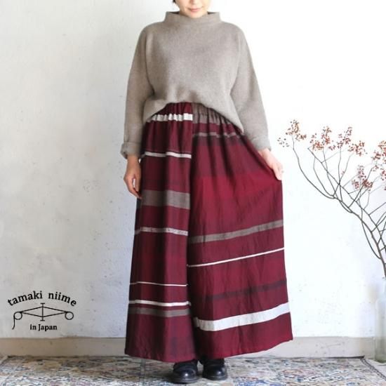 tamaki niime 玉木新雌 wide pants LONG wool70％ cotton30％ WPL_W01