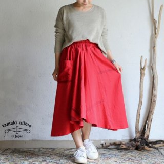 tamaki niime(ޥ ˥) ڿ 񥷥꡼ chotan skirt ӷ 1 red cotton 100% 祿󥹥 å åȥ100% ̵