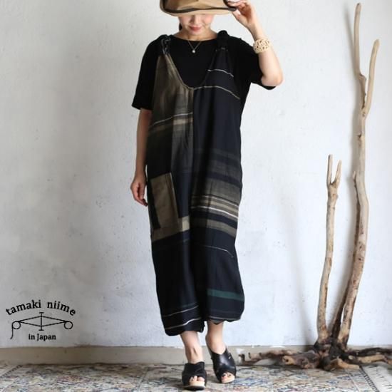 タマキニイメ　コットン100%oba blackオーバーオール 楽天市場】tamaki niime(タマキ ニイメ) 玉木新雌 BLACK denim