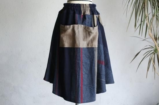 タマキニイメ　玉木新雌　ウール　チョタンスカート　藍色　美品 tamaki niime タマキ ニイメ 玉木新雌 only one chotan skirt