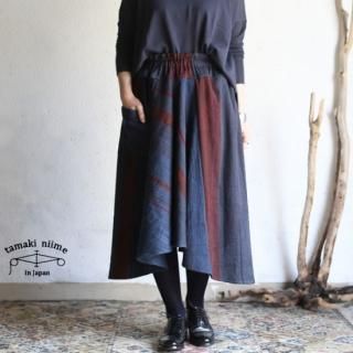 tamaki niime(タマキ ニイメ) 玉木新雌 only one chotan skirt wool CTN_W12 wool70% cotton30％ チョタンスカート ウール