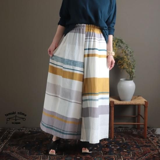 tamaki niime ڿ only one wide pants LONG cotton 100% WPL07 / ꡼ 磻ɥѥ  åȥ100% 