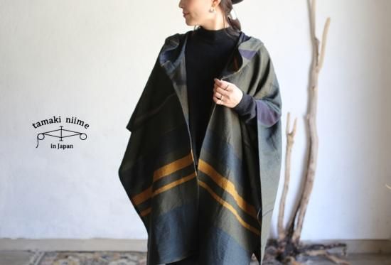 Tamaki Niime タマキ ニイメ 玉木新雌 Only One 毒りんご 02 Wool70 Cotton30 ウールフード付きポンチョ ウール70 コットン30 送料無料 Iraka Tamaki Niime タマキ ニイメ 玉木新雌 Only One 毒りんご 02 Wool70 Cotton30 ウールフード付きポンチョ ウール70 コットン30 送料無料 Iraka