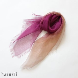 【ゆうパケット可】harukii ハルキ ぼかし染ラミー薄羽（うすば）ストール Mini 華紫（はなむらさき）