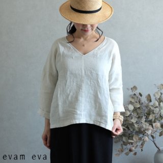 evam eva( )2019ss ֥ͥͥå ץ륪С  /  linen V neck pullover E191T175