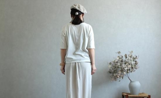 evam eva コットンハーフスリーブ　プルオーバー　アンティークホワイト evam eva | コットンプルオーバー - c a b i n e t O N L I N E