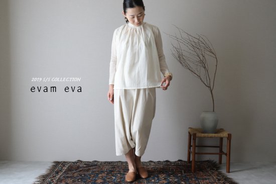 evam eva(エヴァム エヴァ)【2019ss新作】 スタンドカラータックシャツ ...