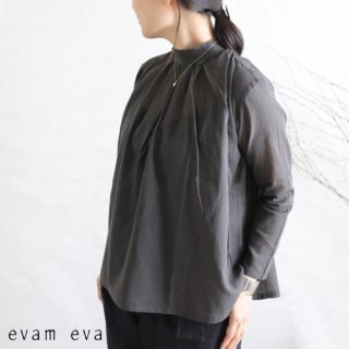 evam eva( )2019ss ɥ顼å ȡ󥰥졼 / stand collar tuck shirt E191T079