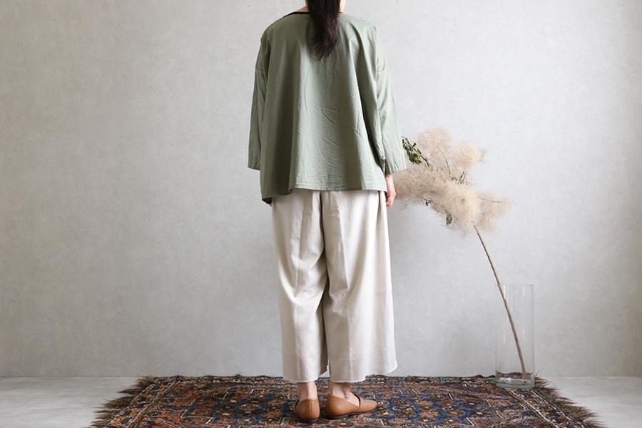 evam eva 2019SS Wide Tuck Pants リネンコットン