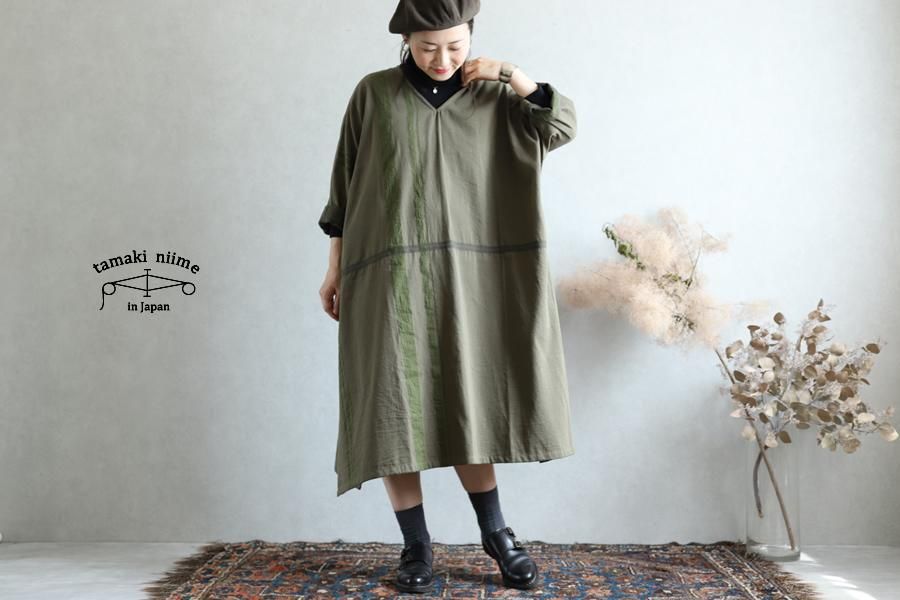 tamaki niime POknit ミィラクル1 cotton カーキmix tamaki niime(タマキ ニイメ) 玉木新雌 only one PO knit