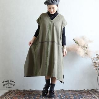 tamaki niime(ޥ ˥) ڿ ֤󥷥꡼ 9 fuwa-T LONG V khaki cotton 100%  ϥ١å եT  ֥ͥå åȥ100