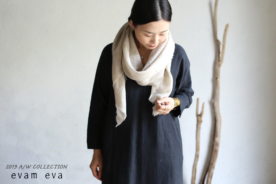 神戸 evam eva cashmere stole カシミヤストール オターグレー