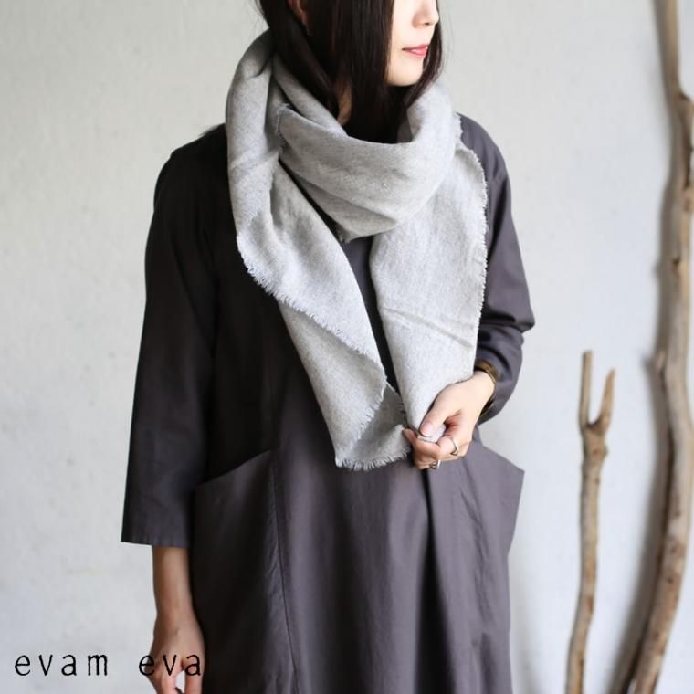 evam eva/ linen cashmere square stoleマフラー/ショール - www