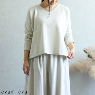 evam eva( )2019awۥߥ Vͥå ץ륪С ܥ꡼ / cashmere V neck pullover ivory E193K053