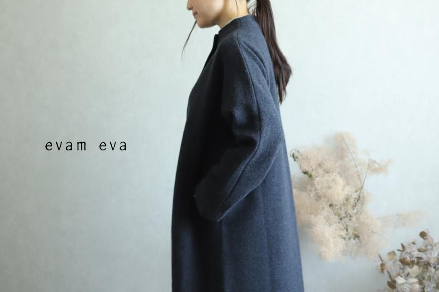 evam eva(エヴァム エヴァ) プレスウールロングコート ノースシー ...