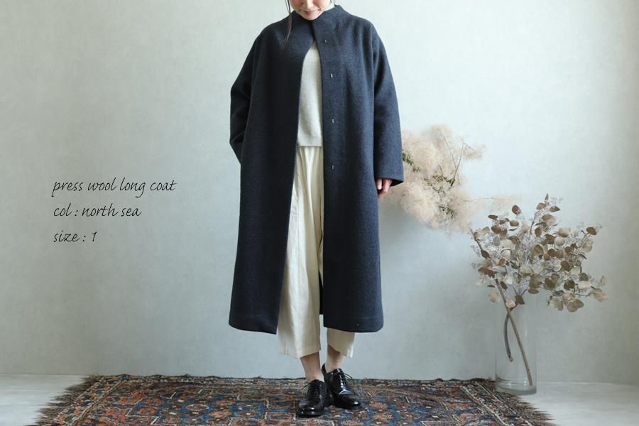 evam eva エヴァム エヴァpress wool long coat