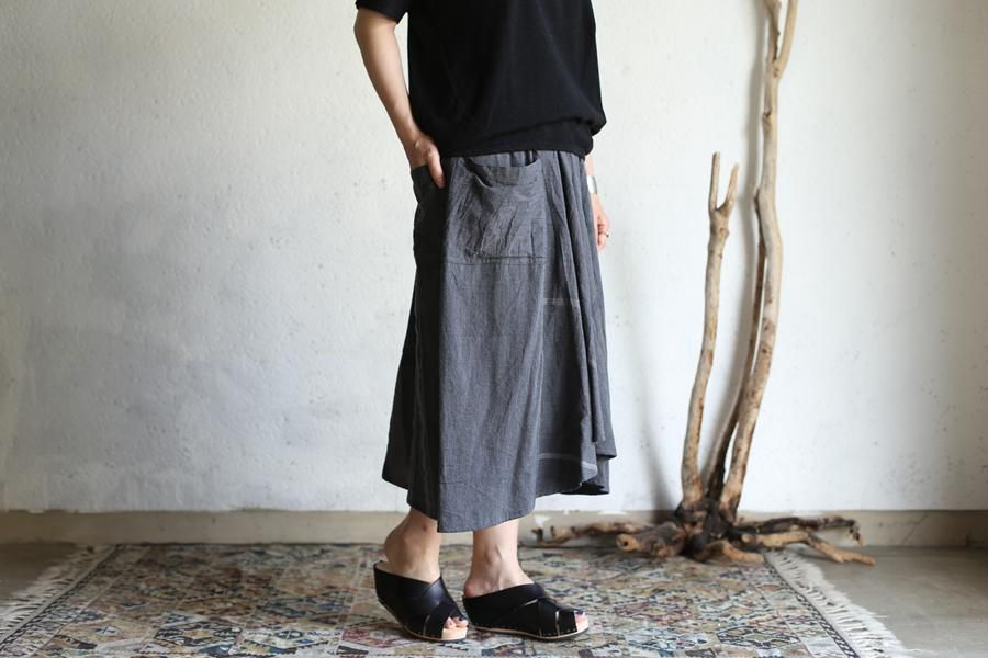 tamaki niime チョタンスカート グリーン/グレー tamaki niime(タマキ ニイメ) 玉木新雌 basic wear chotan skirt