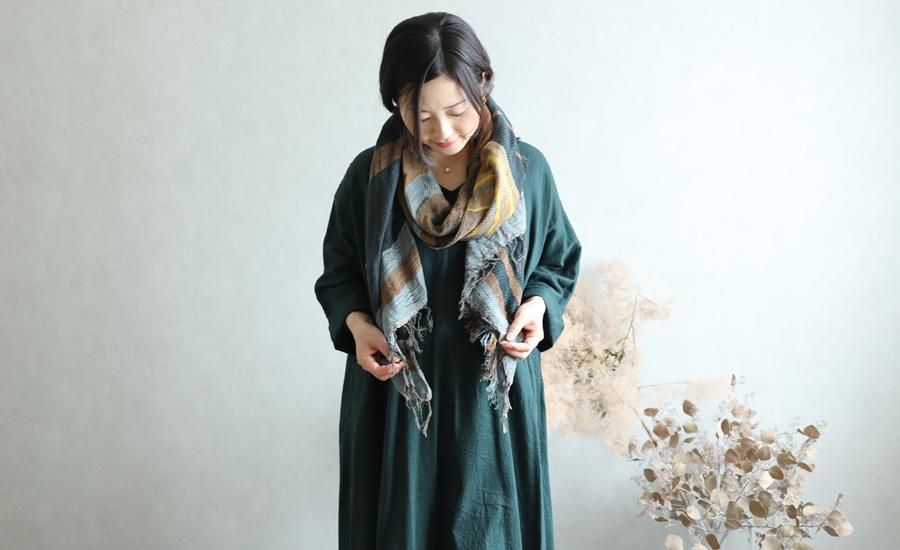 tamaki niime 玉木新雌 mocotton shawl MIDDLE 04 cotton100