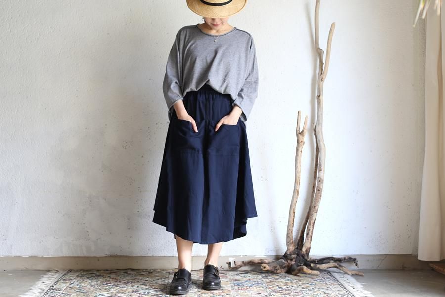 tamaki niime(タマキ ニイメ) 玉木新雌 basic wear chotan skirt navy