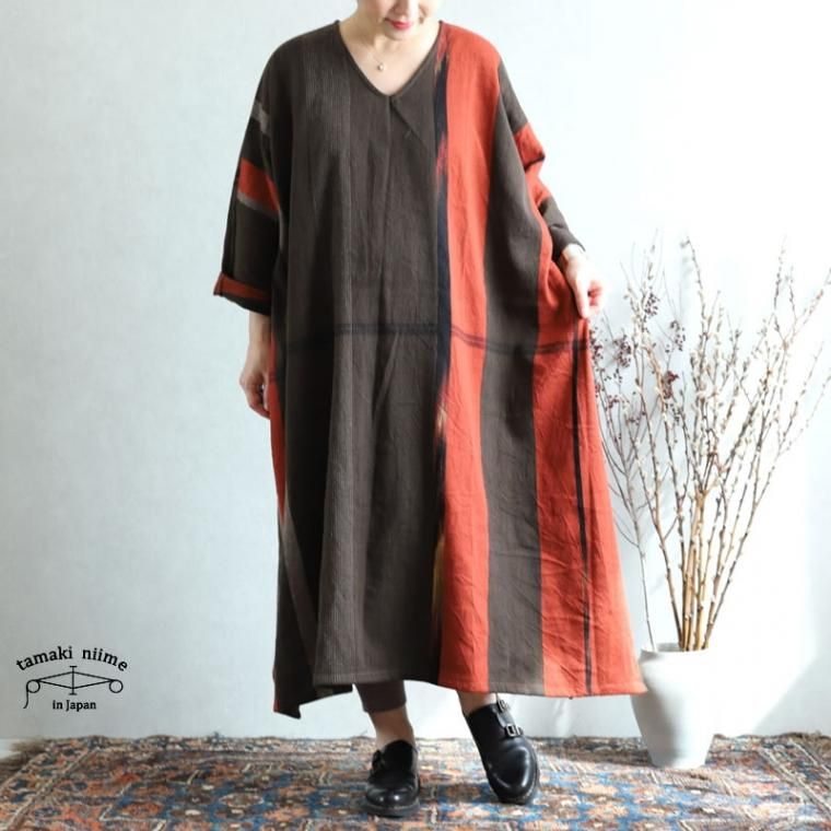 tamaki niime 玉木新雌 only one fuwa-T All wool70% cotton 30