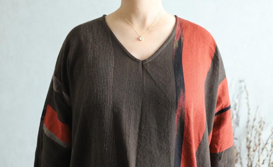 tamaki niime 玉木新雌 only one fuwa-T All wool70% cotton 30