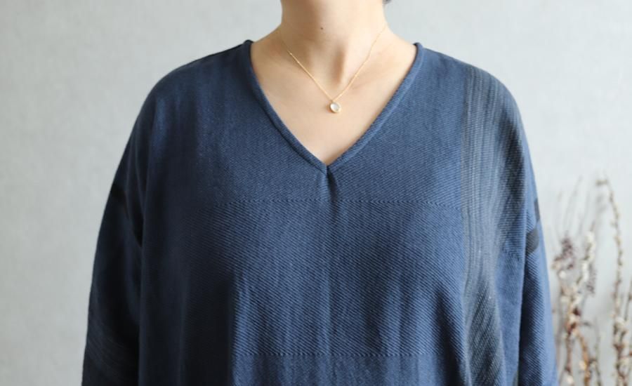 タマキニイメ　ふわTオール　ウールコットン　Ｖネック tamaki niime 玉木新雌 only one fuwa-T All wool70% cotton 30