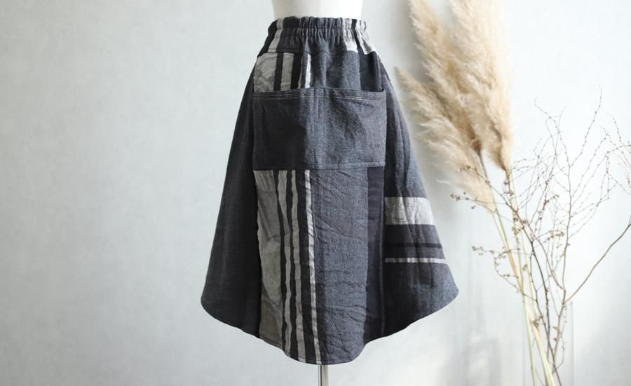 タマキニイメ　玉木新雌　ウール　チョタンスカート　藍色　美品 tamaki niime タマキ ニイメ 玉木新雌 only one chotan skirt