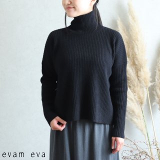 evam eva( )2019awۥ֥ȥͥå ֥å / rib turtle neck black E193K093