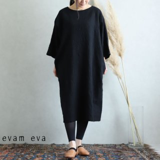 evam eva(エヴァム エヴァ) 【2019aw新作】 コットン ウール ワンピース ブラック / cotton wool one-piece E193T119