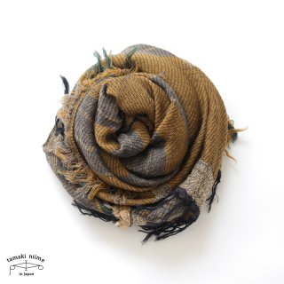 tamaki niime 玉木新雌 roots shawl wool middle RSM_W96/ ルーツショール ウール70％ コットン30％ ミドルサイズ