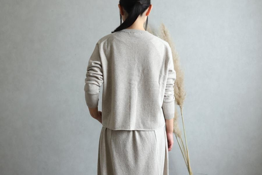 美品♪エゥヴァムエヴァ◆ウールニットロングカーディガン　羽織　ベージュ 日本製 evam eva(エヴァム エヴァ)【2019aw新作】ウールカーディガン ベージュ