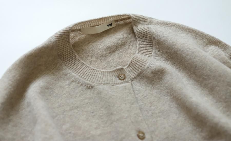 evam eva(エヴァム エヴァ)【2019aw新作】ウールカーディガン ベージュ