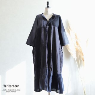 Veritecoeur(ヴェリテクール)【2019aw新作】 ワッシャー ツィード パッチワークワンピース / VC-2069