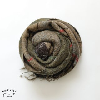 tamaki niime 玉木新雌 roots shawl wool middle RSM_W107/ ルーツショール ウール70％ コットン30％ ミドルサイズ