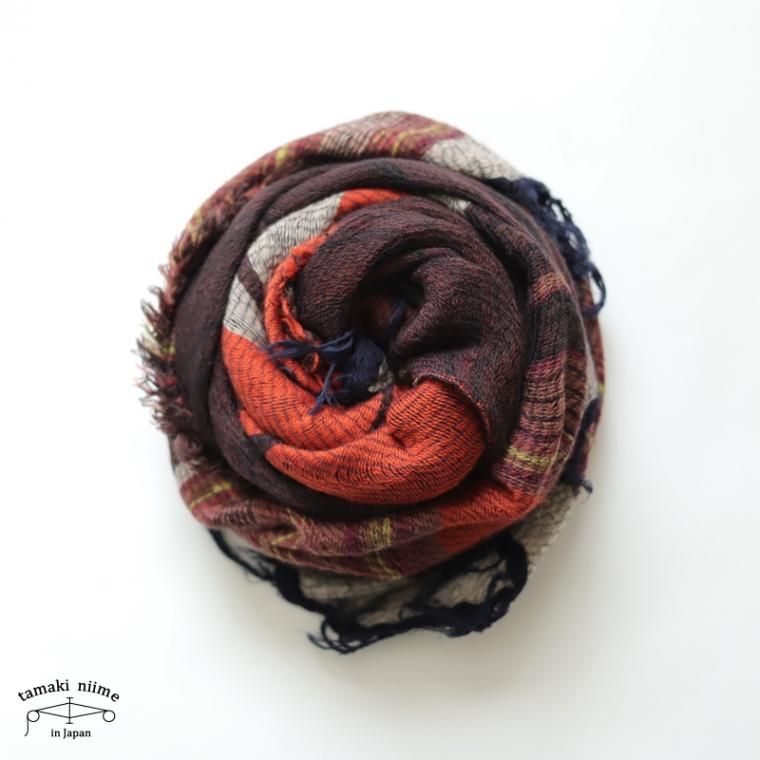tamaki niime ウールストール tamaki niime 玉木新雌 roots shawl wool middle RSM_W106