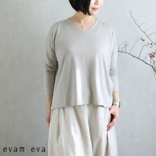 evam eva( )2020ssۥ饤󥰥䡼Vͥåץ륪С / V neck pullover light gray(82) E201K015