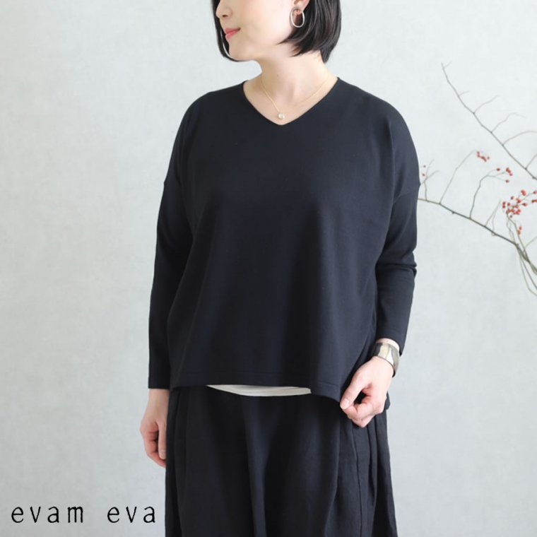 evam eva(エヴァム エヴァ)【2020ss新作】 ライジングヤーンVネック