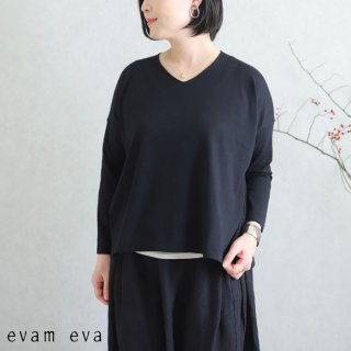 evam eva( )2020ss 饤󥰥䡼Vͥåץ륪С / raising yarn V neck pullover sumi(98) E201K015