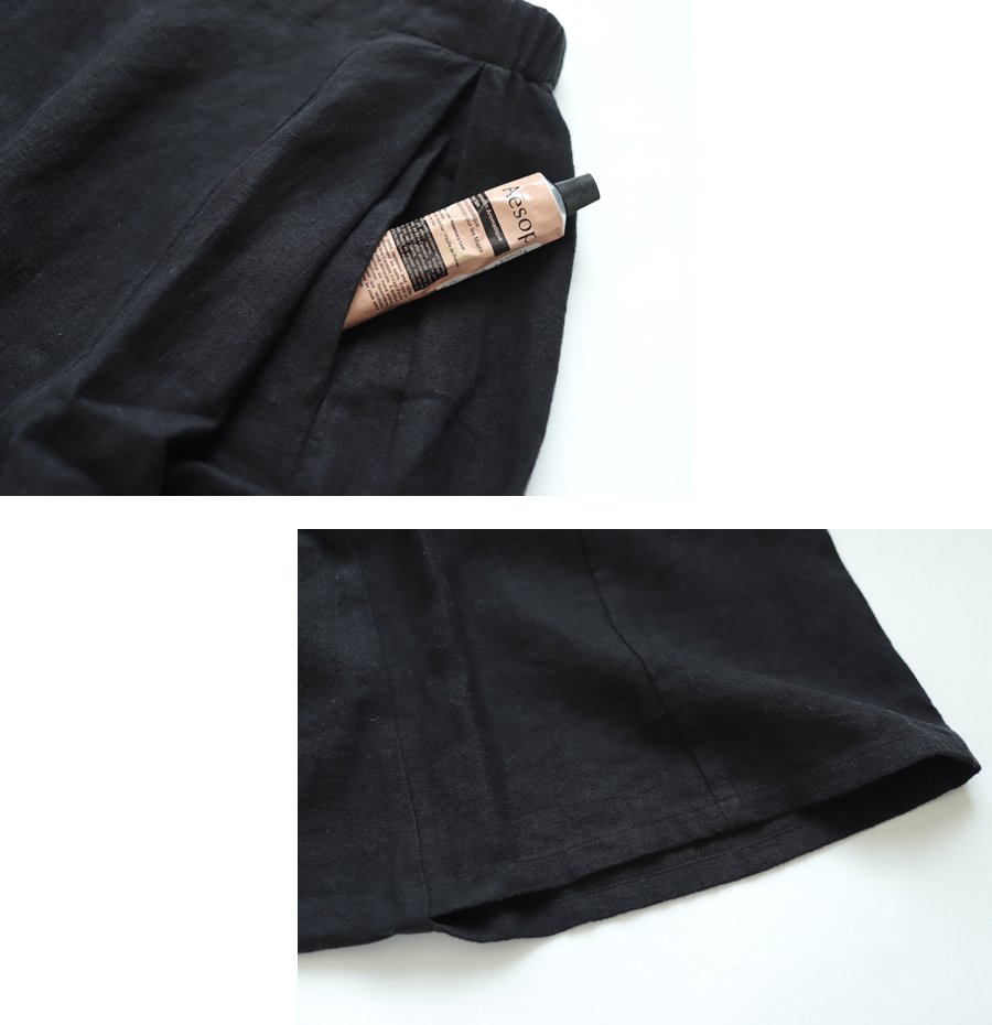 evam eva(エヴァム エヴァ) vie【2020ss新作】サイドタック サルエルパンツ / side tuck sarrouel pants  black(90) V201T903 - lizm