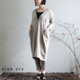 evam eva( ) åȥͥ ɥåץݥåȥ / cotton linen drop pocket robe sage(52)  E201T063
