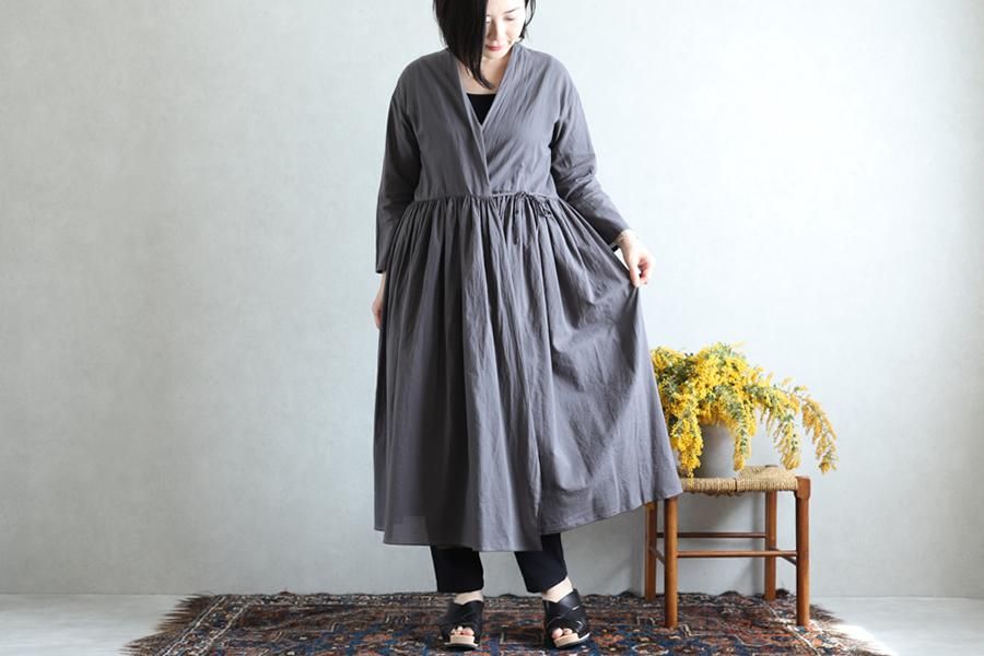 evam eva(エヴァム エヴァ)ギャザーローブ / gather robe maroon