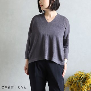 evam eva(エヴァム エヴァ)【2020ss新作】 リネンキュプラプルオーバー / linen cupro pullover dove gray(84) E201K105