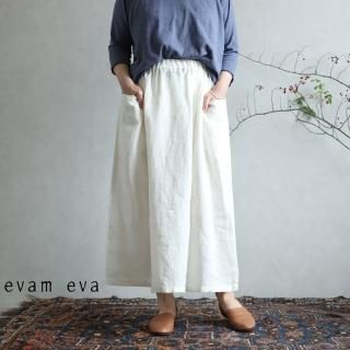 evam eva( )2020ssۥͥ ɥåץݥåȥ / linen drop pocket skirt antique white(06)  E201T147