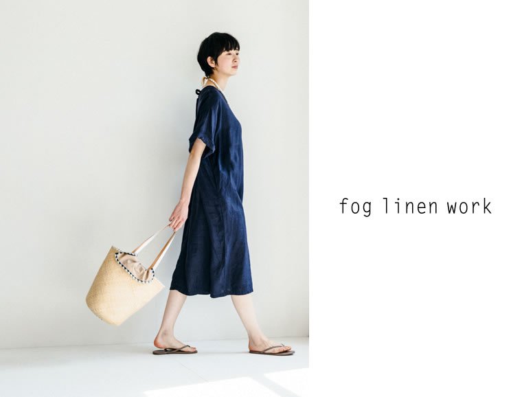 fog linen work(フォグリネンワーク) 【2020ss新作】フェリシア ワンピース ブルーデュール FELICIA DRESS  BLUE DUR リトアニア リネン LWA231-2681 lizm