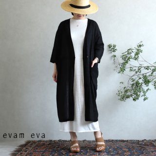 evam eva(エヴァム エヴァ)【2020ss新作】 カットドビー ローブ / cutdobby robe black(90)  E201T166