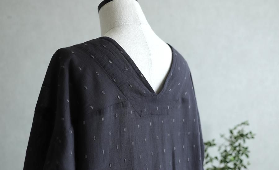 エヴァムエヴァ evam eva cutdobby robe カットドビー ローブ /ベージュ ドット 水玉 羽織り 前開き 長袖 【2400014489552】 evam eva(エヴァム エヴァ)【2020ss新作】 カットドビー ローブ