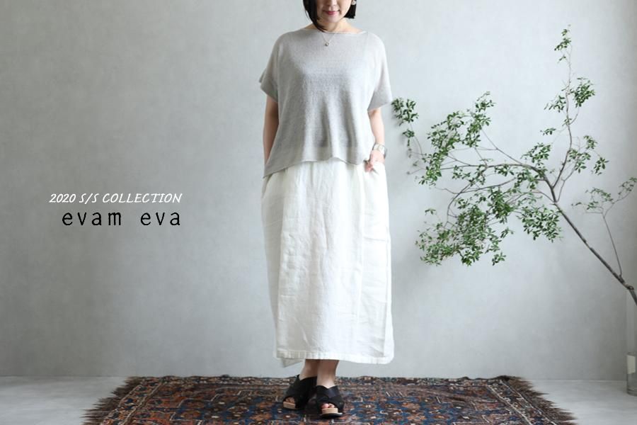 名作 evam eva(エヴァム エヴァ)【2020ss新作】 リネンリリー プル トップス