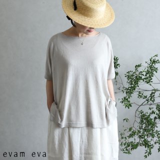 evam eva(エヴァム エヴァ)【2020ss新作】 リネンシルク プルオーバー / linen silk pullover antique white(04)  E201K167