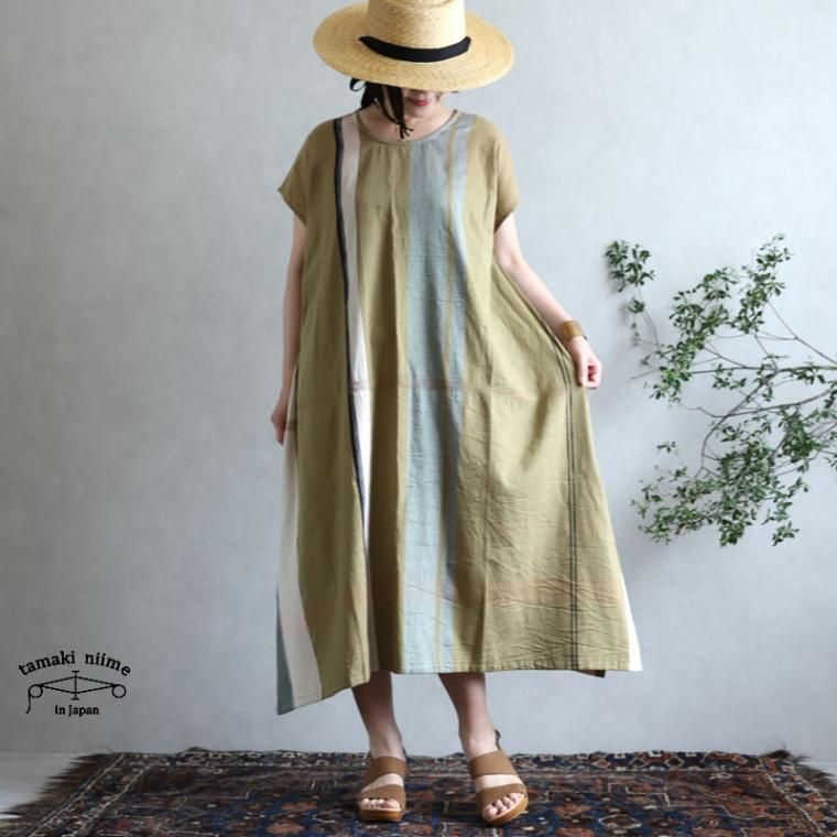 タマキニイメ　ふわTロング　コットン tamaki niime 玉木新雌 only one fuwa-T long 丸首(前後無し