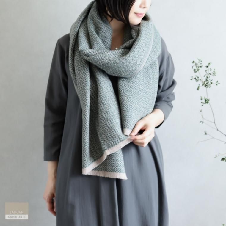 LAPUAN KANKURIT ラプアン・カンクリ KOLI merino wool scarf beige ...